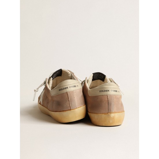 Super-Star in brown and green suede with white nappa leather star
