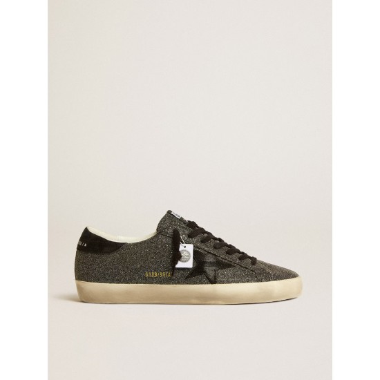 Men’s Super-Star in black Swarovski crystals with black suede star