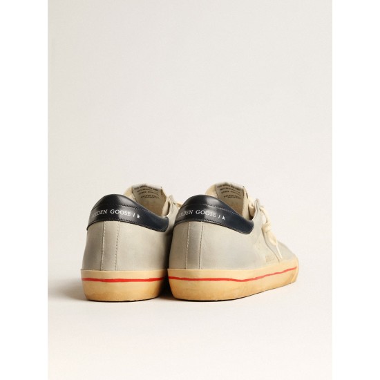 Super-Star in gray nubuck with perforated star and blue heel tab