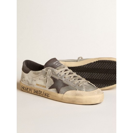 Men's silver Super-Star LTD with black nubuck star and heel tab