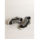 Men's Slide in navy blue denim with star and white flash