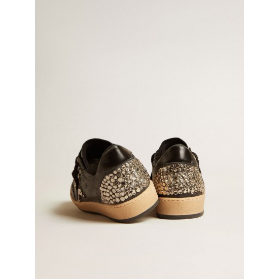 Men’s Ball Star LAB in black nappa with studded black leather star