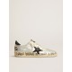 Ball Star LTD in silver leather with gray suede star and heel tab