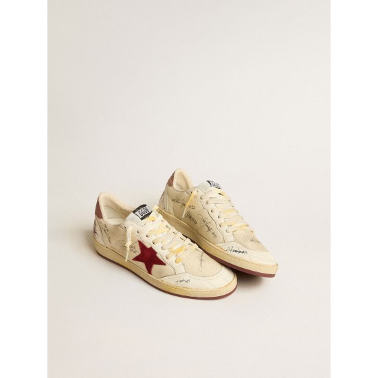 Men's Ball Star LTD in nylon with pomegranate suede star and leather heel tab