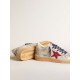 Ball Star in metallic suede with suede star and leather heel tab