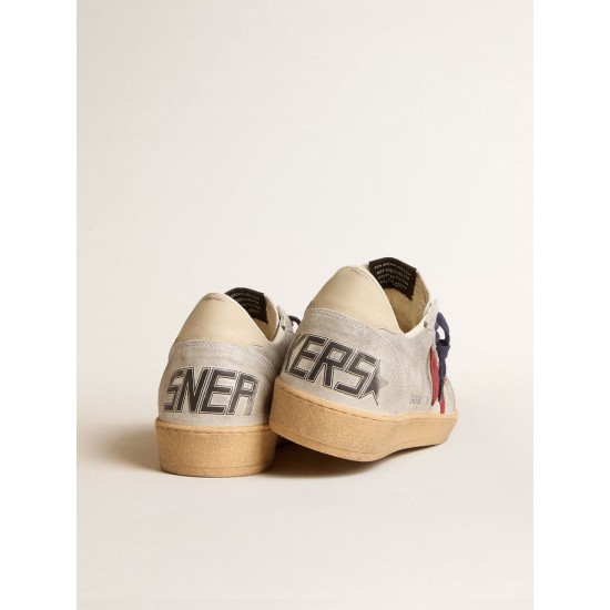 Ball Star in metallic suede with suede star and leather heel tab