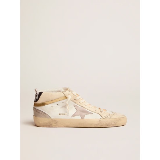 Men's Mid Star with light gray suede star and gold flash
