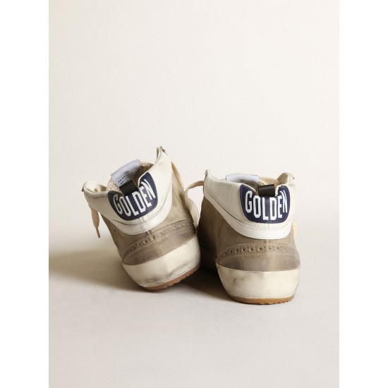 Men's Mid Star in dove gray suede with red leather star