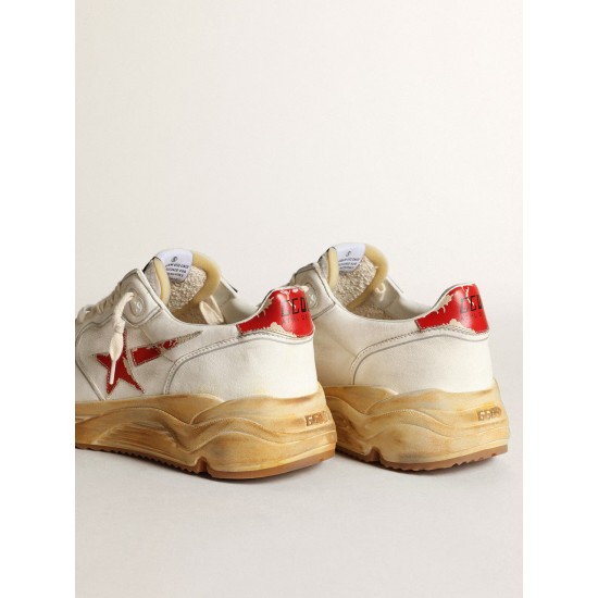 Men's Running Sole with leather star and heel tab with red print