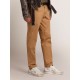 Men's Stardan in white leather with distressed effect