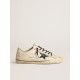 V-Star in glossy leather with metallic green crackle leather star