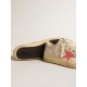 Men's V-Star in light gray canvas with a red leather star
