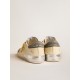 Super-Star in leather with perforated star and gray suede heel tab