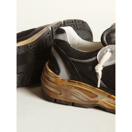 Men's Dad-Star in black mesh and nappa with ice-colored star
