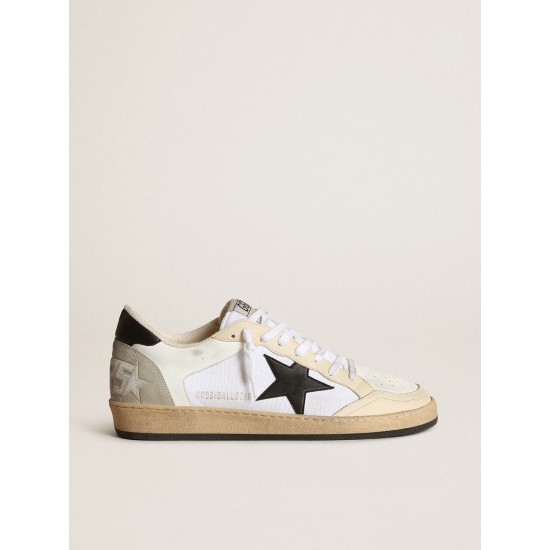 Men's Ball Star in canvas and white leather with ivory inserts
