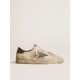 Stardan in nubuck and mesh with brown lizard-print leather star