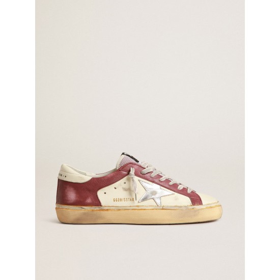 Super-Star in nappa leather with burgundy inserts and silver star