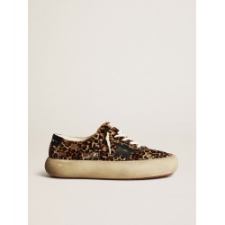 Men's Space-Star in leopard print pony skin with black star and heel