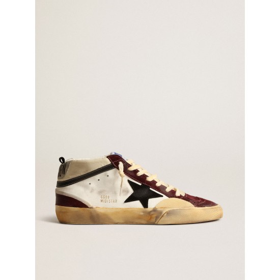 Mid Star in nappa with black suede star and wine-red inserts