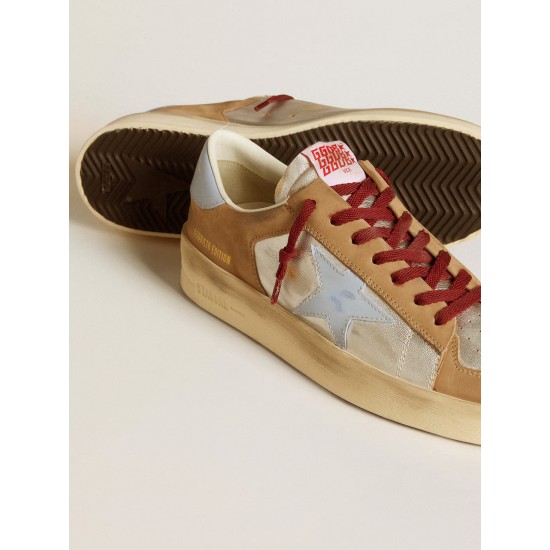 Men's silver Stardan LTD with light blue leather star and nubuck inserts