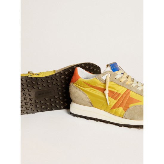 Men’s Marathon with yellow nylon upper and orange star