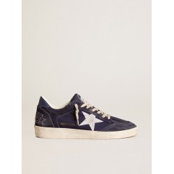 Ball Star LTD in blue suede and nylon with white star and blue heel tab