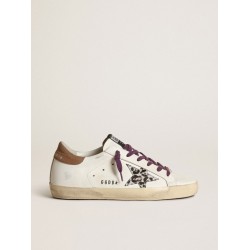 Super-Star with leopard pony skin star and brown nubuck heel tab