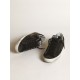 Women's Super-Star in black nappa with black star and glitter heel tab