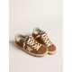 Super-Star in suede with leopard print and cream leather star