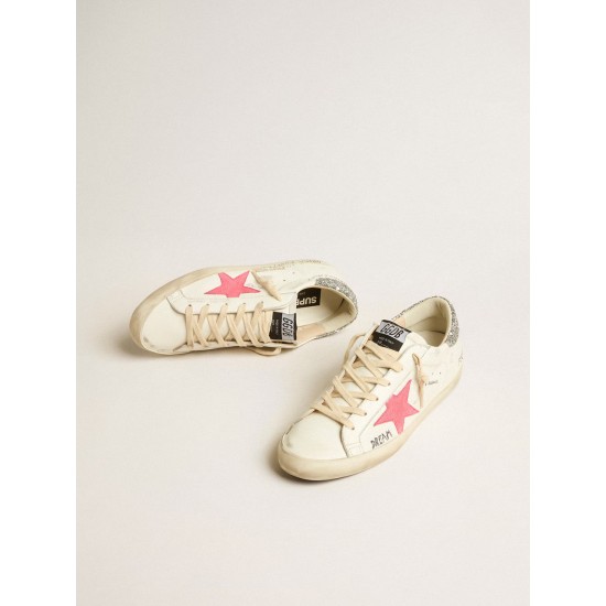 Super-Star LTD with fluorescent lobster suede star and glitter heel tab
