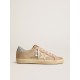 Super-Star LTD in white mesh and pink nubuck with Swarovski crystals heel tab
