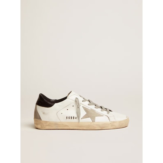 Super-Star with black heel tab and metal stud lettering