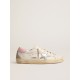 Women's Super-Star with silver leather star and pink heel tab