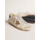 Women's Super-Star LTD in nappa leather with platinum star and blue glitter heel tab