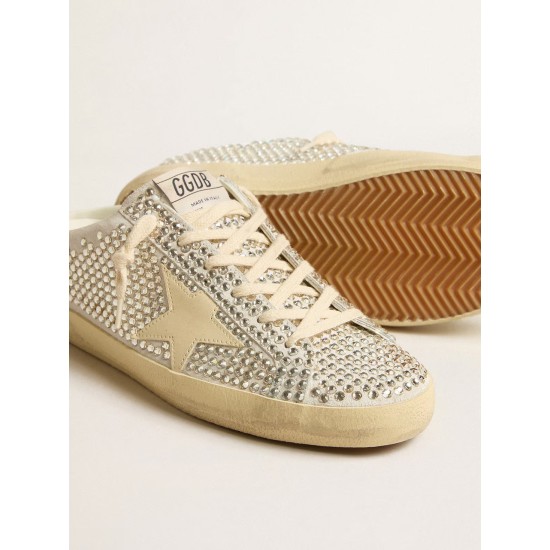 Women's Super-Star Sabots LTD in Swarovski crystals with white leather star