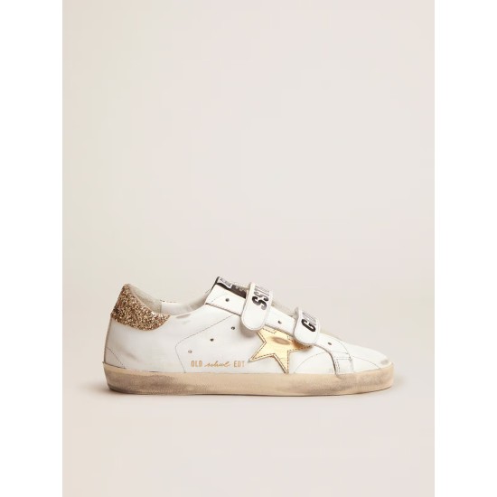 Women's Old School with gold star in laminated leather