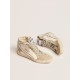 Women's Slide with ice-gray suede star and white flash