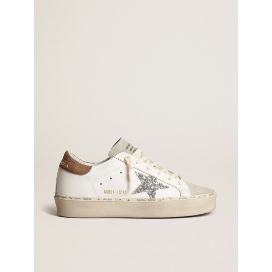 Hi Star with silver glitter star and dove-gray nubuck heel tab