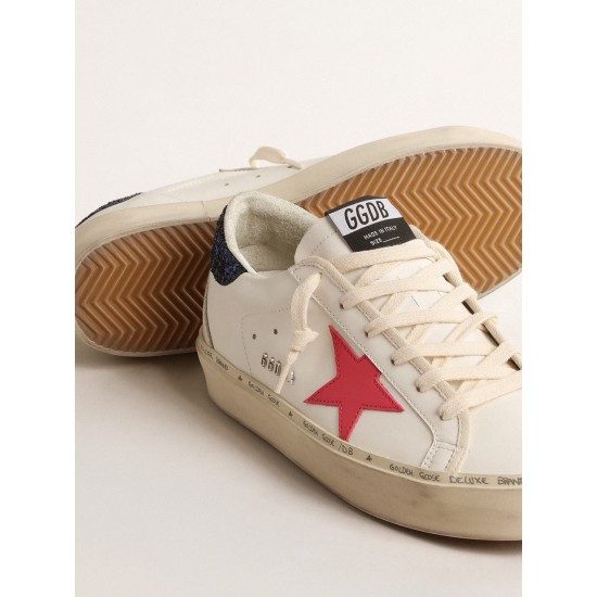 Hi Star with fuchsia leather star and blue glitter heel tab