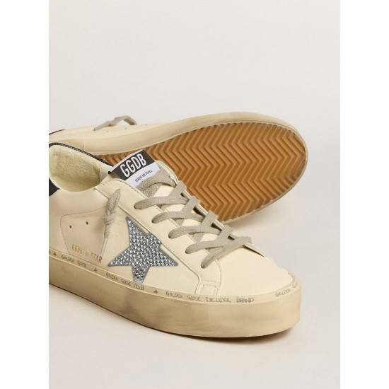 Hi Star in nappa with Swarovski crystal star and dark blue leather heel tab