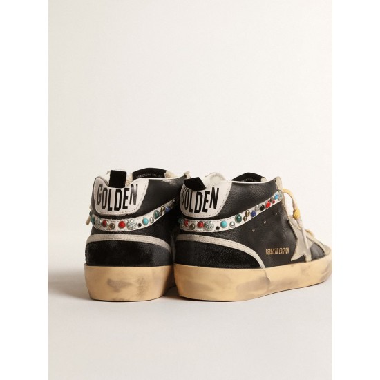 Mid Star LTD in nappa leather with suede star and studded flash