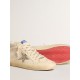 Mid Star in mesh with platinum glitter star and white leather flash