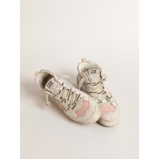 Mid Star LTD in silver metallic leather with pink star and flash