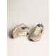 Women's Running Sole in silver glitter and dove gray suede