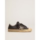 Women's V-Star LTD in black canvas with ice-gray star and heel