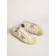 V-Star in beige canvas with a silver glitter star