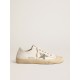 V-Star in white leather with a platinum glitter star