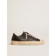 Women’s V-Star in black nappa leather with a black leather star