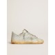 Women’s Super-Star in aged white nubuck with Swarovski crystals