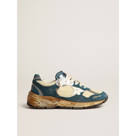 Women’s Dad-Star in petrol-blue suede with white leather star